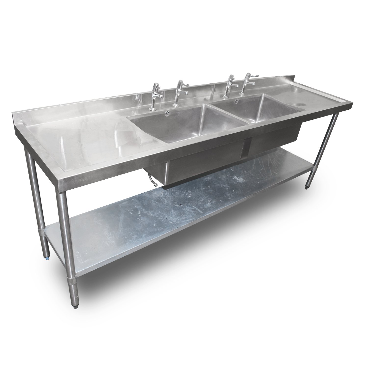 2.4m Stainless Steel Double Sink