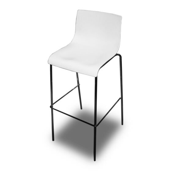 White Plastic Poseur Chairs x3