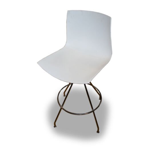 White Plastic Rotating Chairs x3