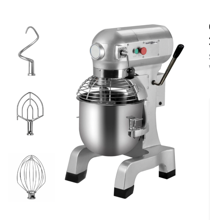 Commercial Planetary Stand Mixer – 27 Litre – 1,100 W – 3 Speeds – Stainless Steel Bowl – Stainless Steel Body